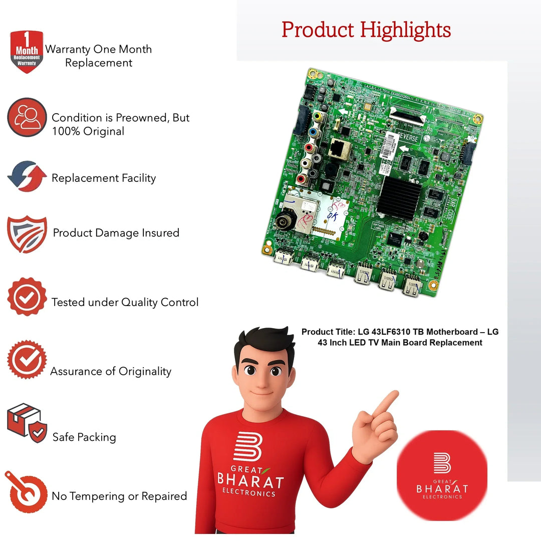 LG 43LF6310-TB Motherboard – LG 43 Inch LED TV Main Board Replacement - Great Bharat Electronics