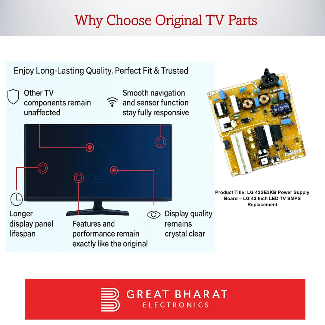 LG 43SE3KB Power Supply Board – LG 43 Inch LED TV SMPS Replacement - Great Bharat Electronics
