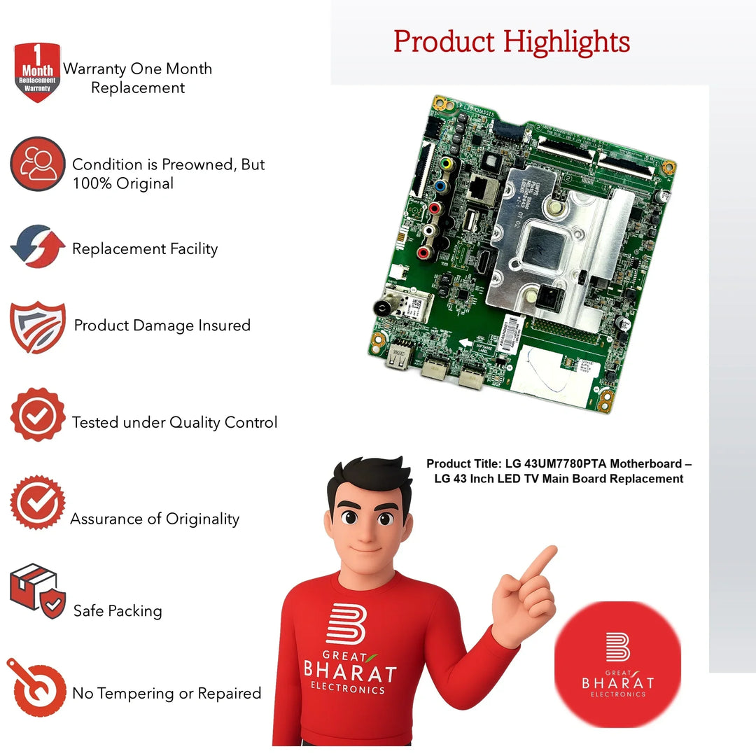 LG 43UM7780PTA Motherboard – LG 43 Inch LED TV Main Board Replacement - Great Bharat Electronics