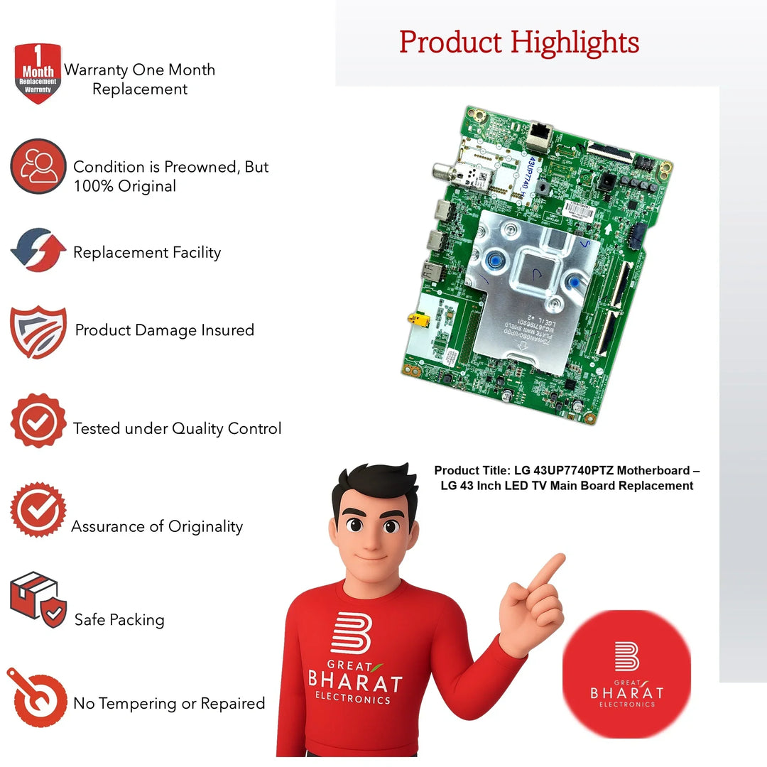 LG 43UP7740PTZ Motherboard – LG 43 Inch LED TV Main Board Replacement - Great Bharat Electronics