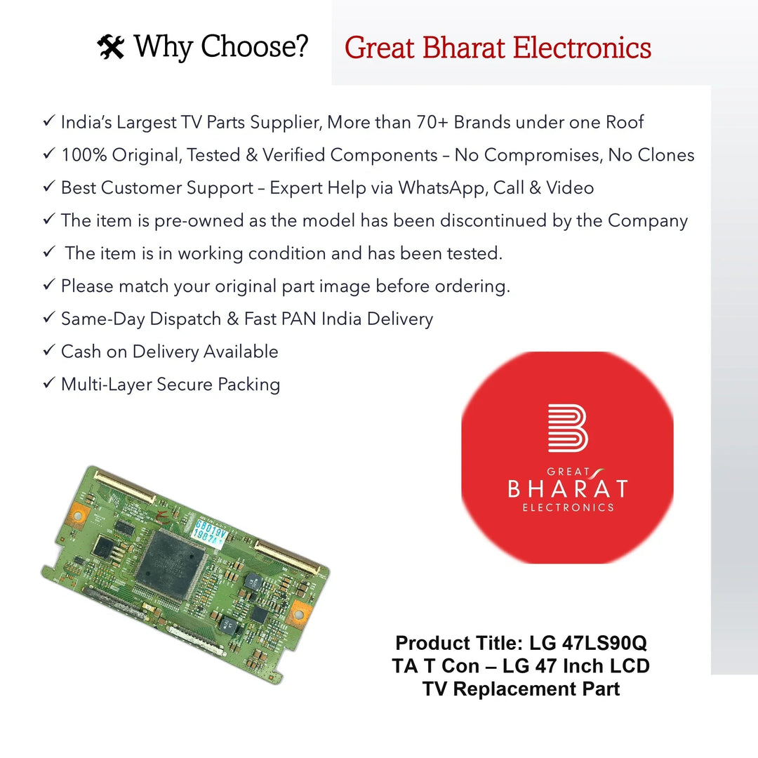 LG 47LS90Q-TA T-Con Board β LG 47 Inch LCD TV Replacement Part - Great Bharat Electronics