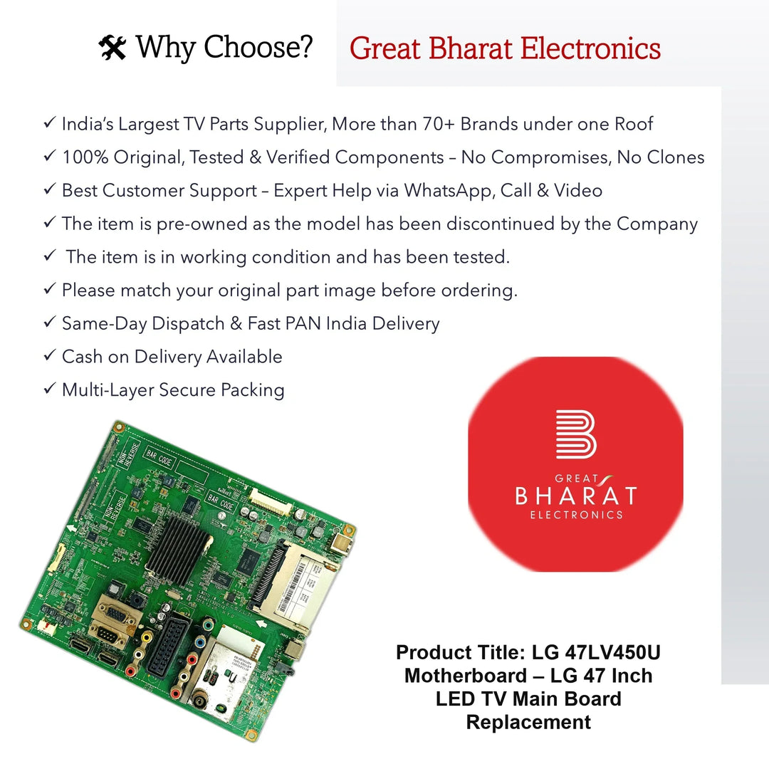 LG 47LV450U Motherboard – LG 47 Inch LED TV Main Board Replacement - Great Bharat Electronics