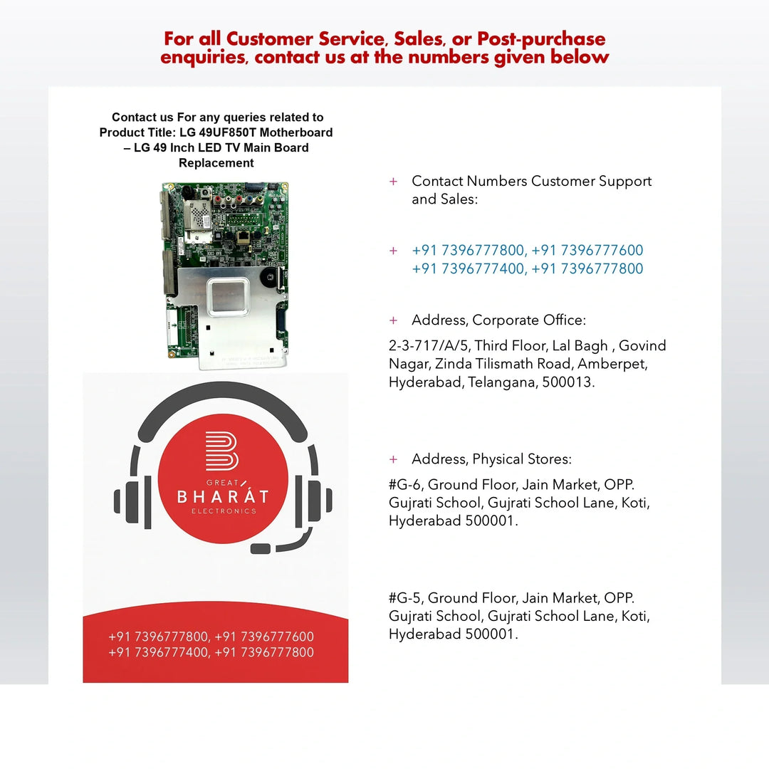 LG 49UF850T Motherboard – LG 49 Inch LED TV Main Board Replacement - Great Bharat Electronics