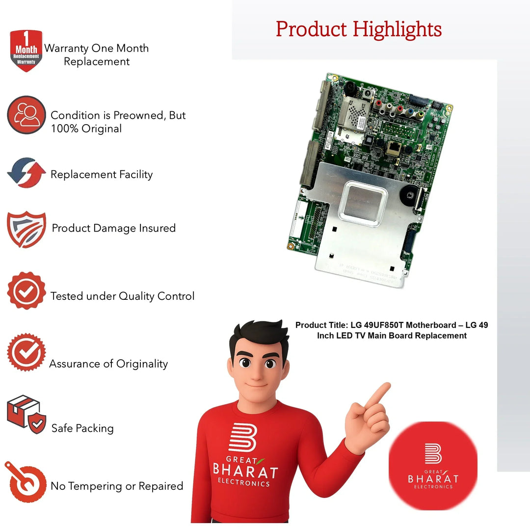 LG 49UF850T Motherboard – LG 49 Inch LED TV Main Board Replacement - Great Bharat Electronics