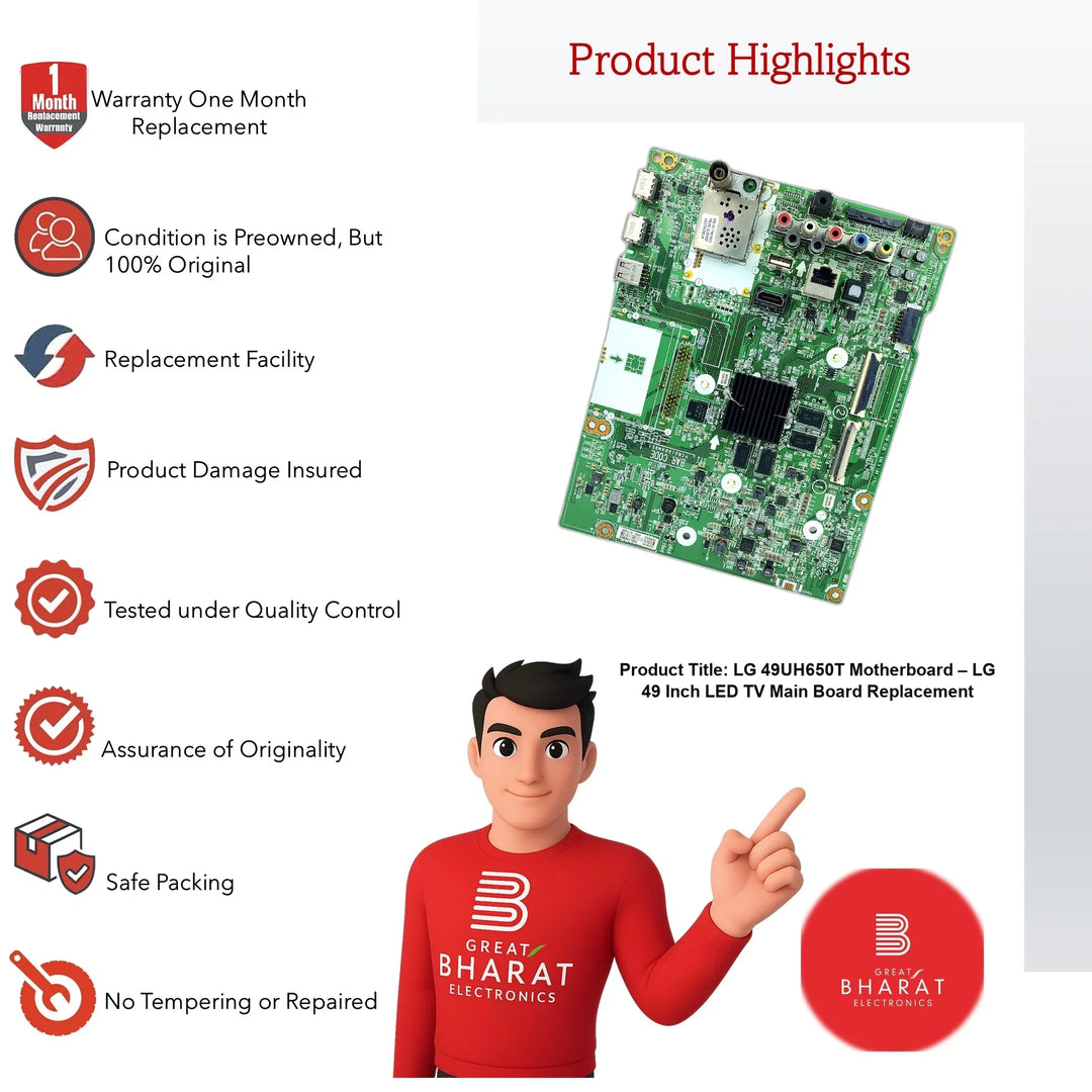 LG 49UH650T Motherboard – LG 49 Inch LED TV Main Board Replacement - Great Bharat Electronics