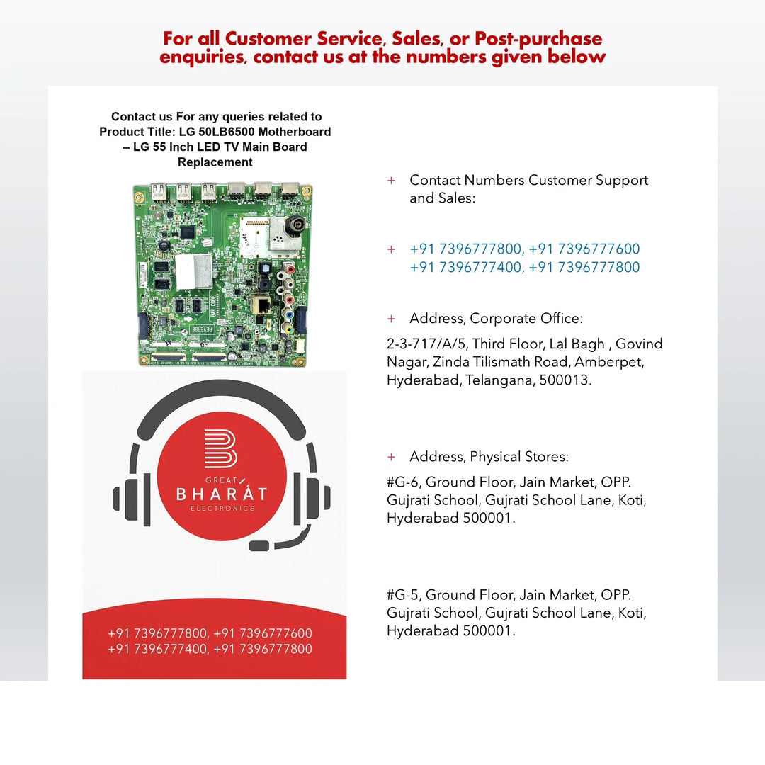 LG 50LB6500 Motherboard – LG 55 Inch LED TV Main Board Replacement - Great Bharat Electronics