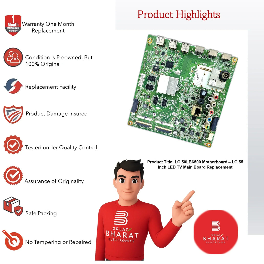 LG 50LB6500 Motherboard – LG 55 Inch LED TV Main Board Replacement - Great Bharat Electronics