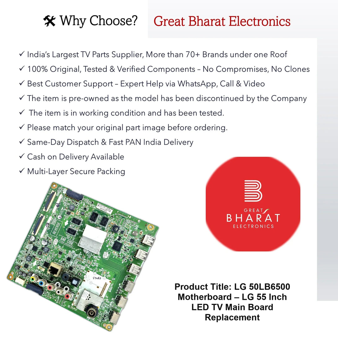 LG 50LB6500 Motherboard – LG 55 Inch LED TV Main Board Replacement - Great Bharat Electronics