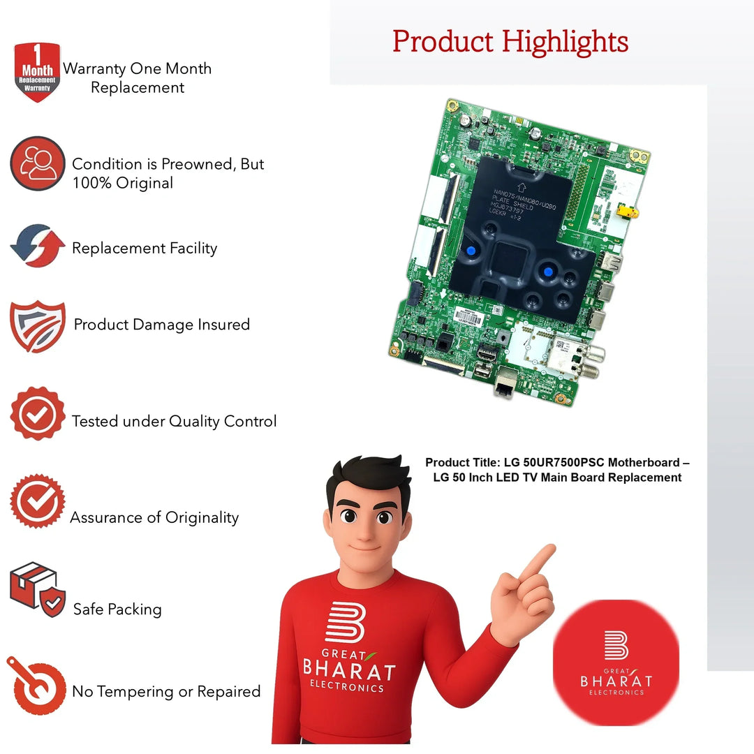 LG 50UR7500PSC Motherboard – LG 50 Inch LED TV Main Board Replacement - Great Bharat Electronics