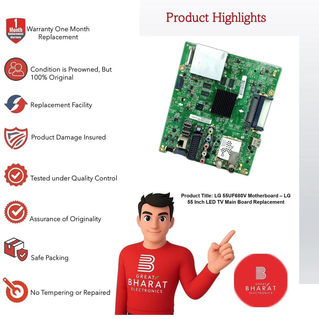 LG 55UF680V Motherboard – LG 55 Inch LED TV Main Board Replacement - Great Bharat Electronics