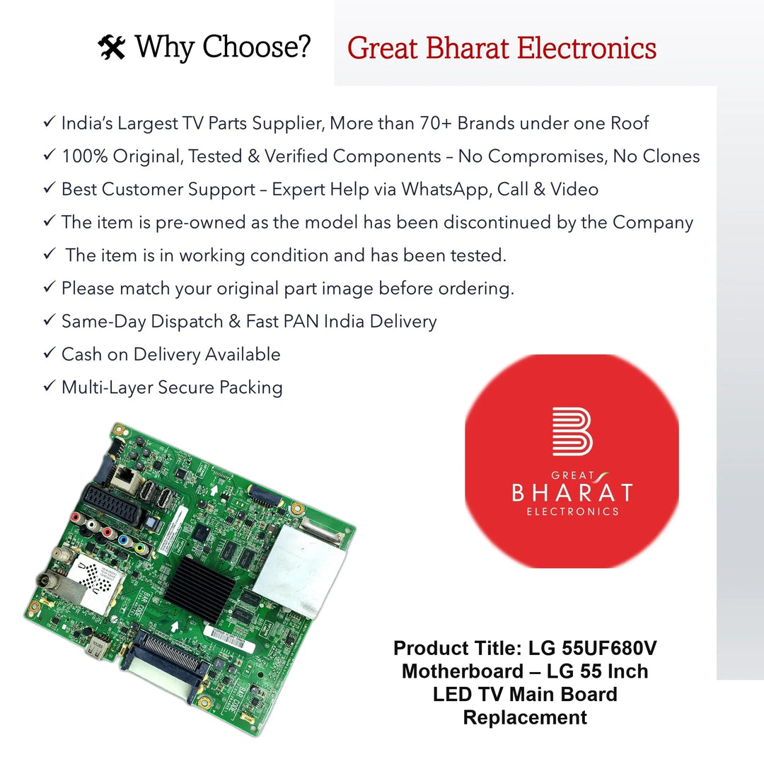LG 55UF680V Motherboard – LG 55 Inch LED TV Main Board Replacement - Great Bharat Electronics
