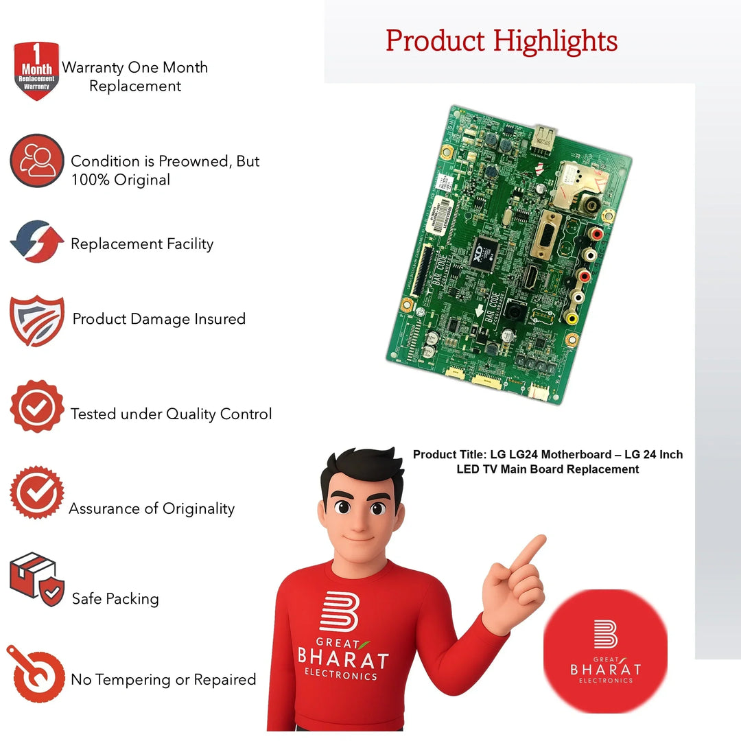 LG LG24 Motherboard – LG 24 Inch LED TV Main Board Replacement - Great Bharat Electronics