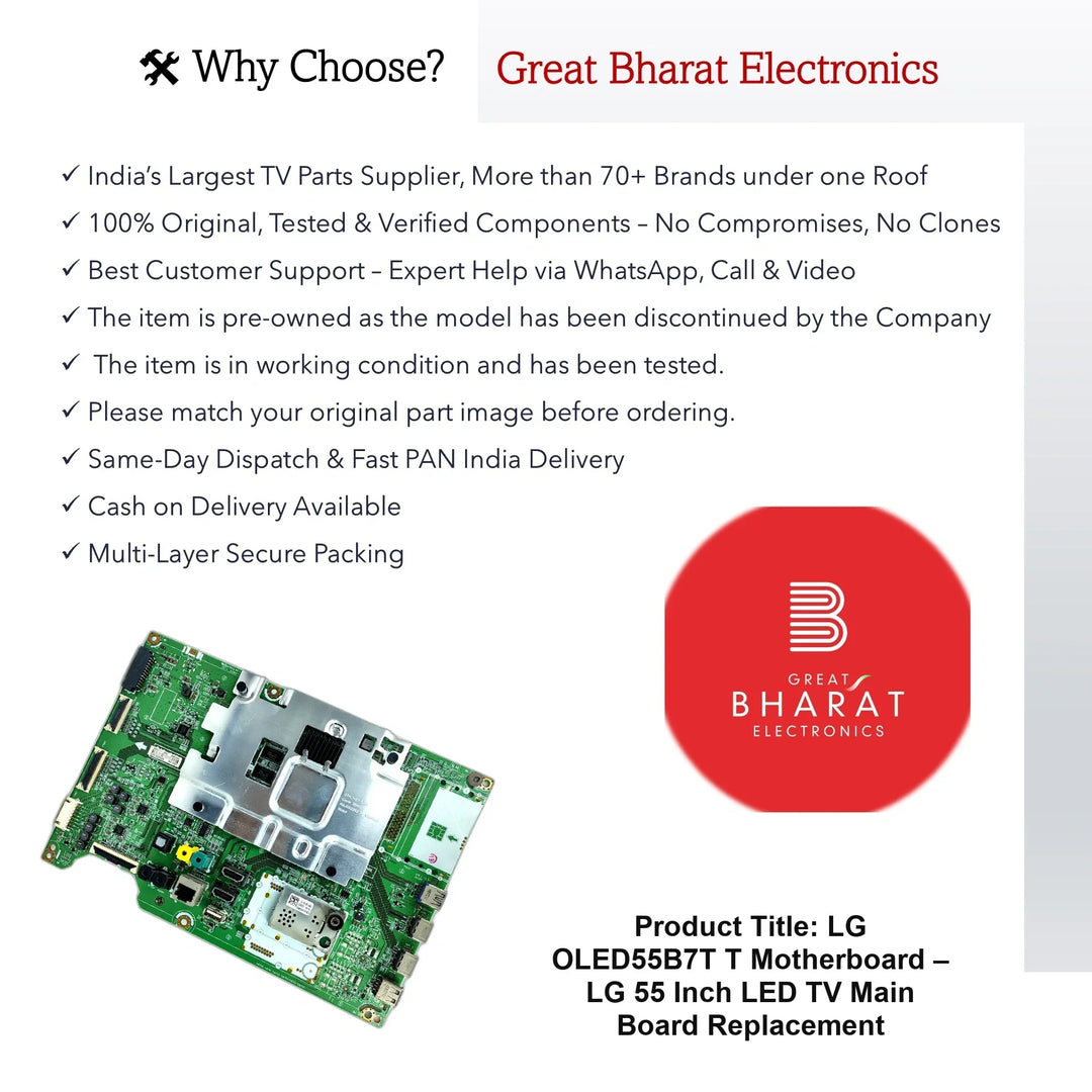 LG OLED55B7T-T Motherboard – LG 55 Inch LED TV Main Board Replacement - Great Bharat Electronics