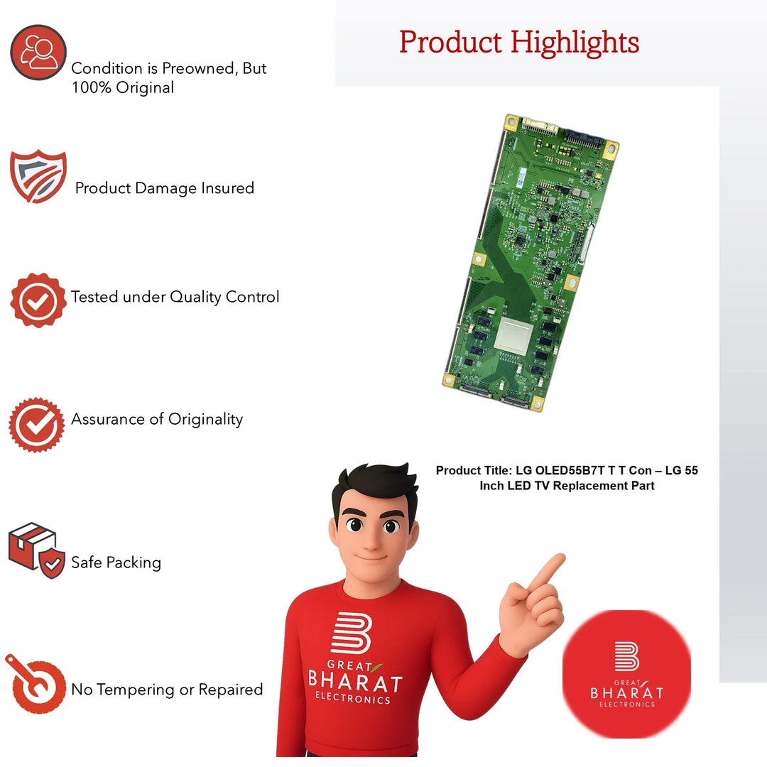 LG OLED55B7T-T T-Con Board β LG 55 Inch LED TV Replacement Part - Great Bharat Electronics