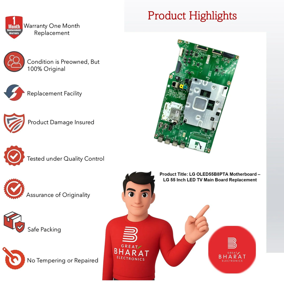 LG OLED55B8PTA Motherboard – LG 55 Inch LED TV Main Board Replacement - Great Bharat Electronics