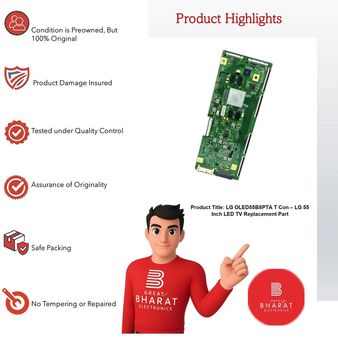 LG OLED55B8PTA T-Con Board – LG 55 Inch LED TV Replacement Part - Great Bharat Electronics