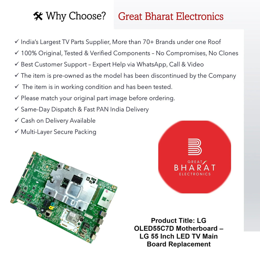 LG OLED55C7D Motherboard – LG 55 Inch LED TV Main Board Replacement - Great Bharat Electronics