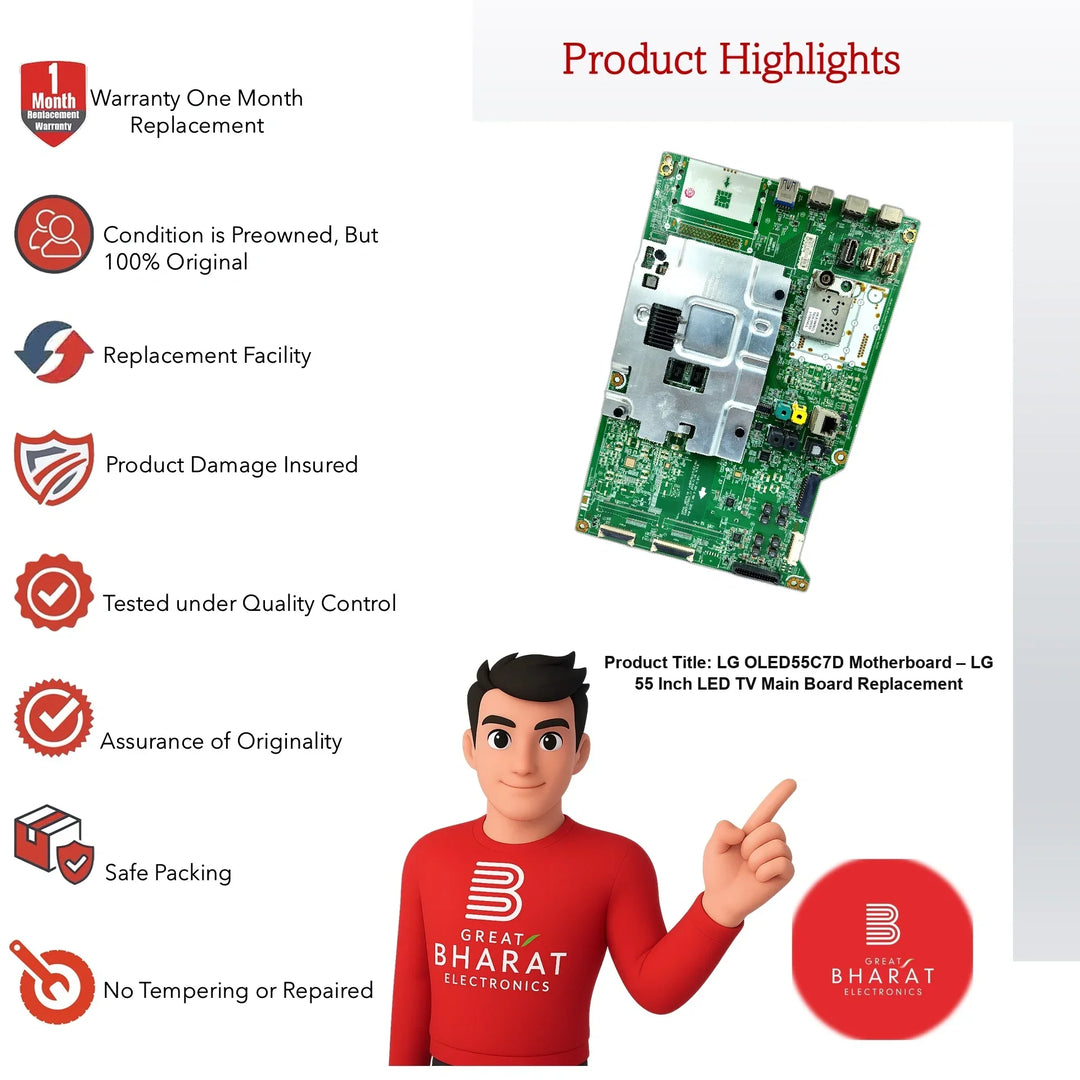 LG OLED55C7D Motherboard – LG 55 Inch LED TV Main Board Replacement - Great Bharat Electronics