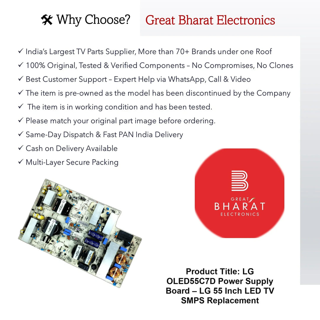 LG OLED55C7D Power Supply Board – LG 55 Inch LED TV SMPS Replacement - Great Bharat Electronics