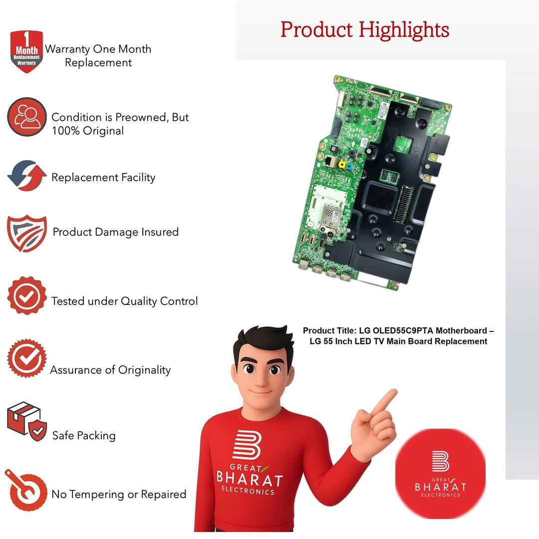 LG OLED55C9PTA Motherboard – LG 55 Inch LED TV Main Board Replacement - Great Bharat Electronics