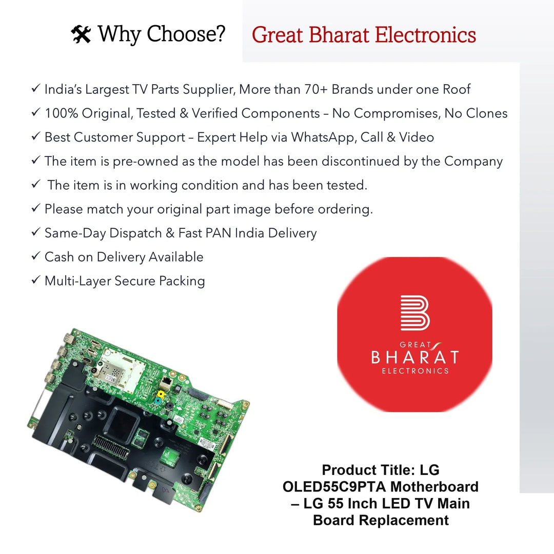 LG OLED55C9PTA Motherboard – LG 55 Inch LED TV Main Board Replacement - Great Bharat Electronics