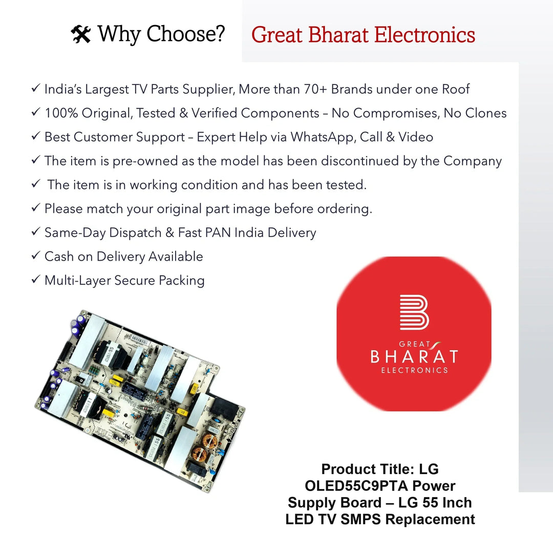 LG OLED55C9PTA Power Supply Board – LG 55 Inch LED TV SMPS Replacement - Great Bharat Electronics