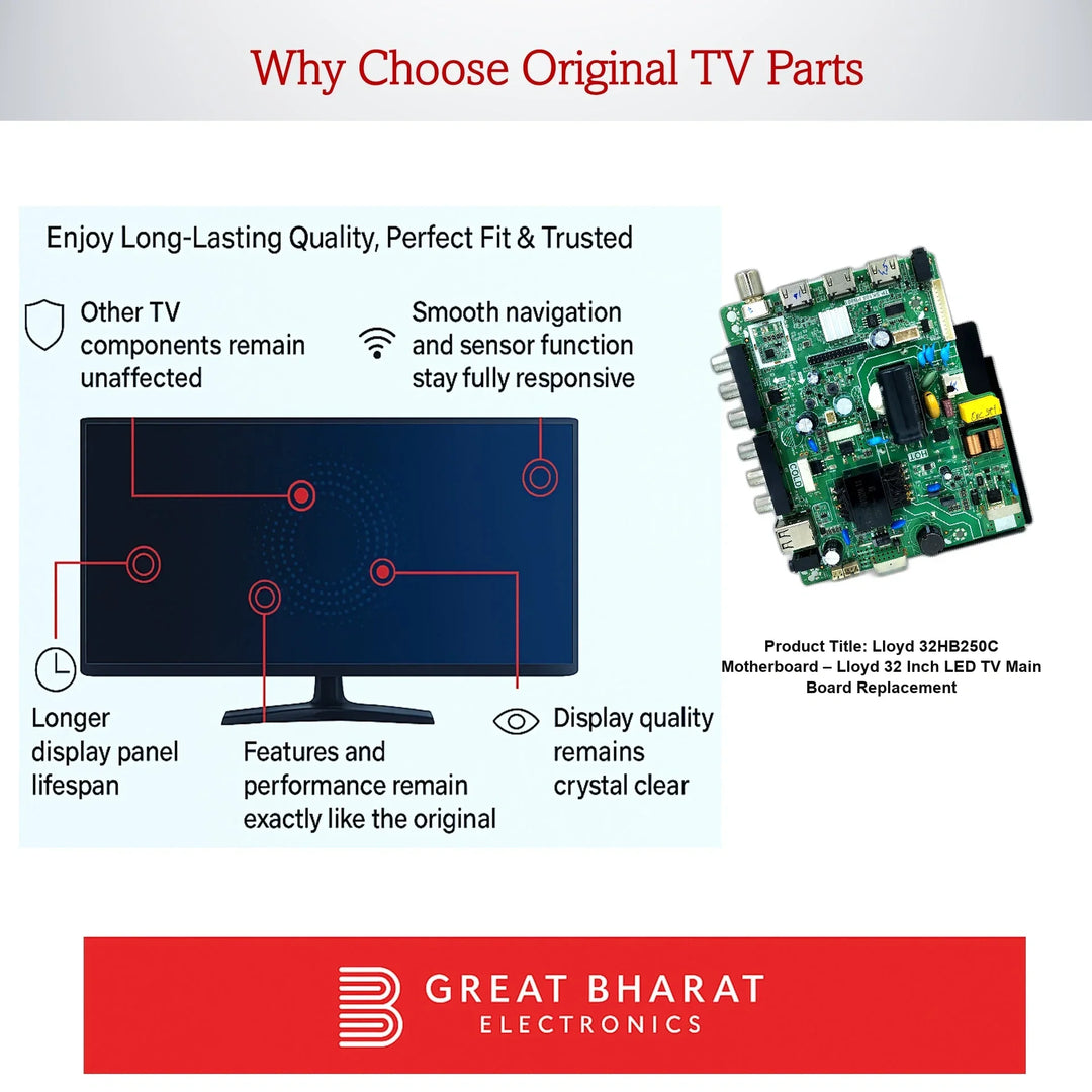 Lloyd 32HB250C Motherboard – Lloyd 32 Inch LED TV Main Board Replacement - Great Bharat Electronics