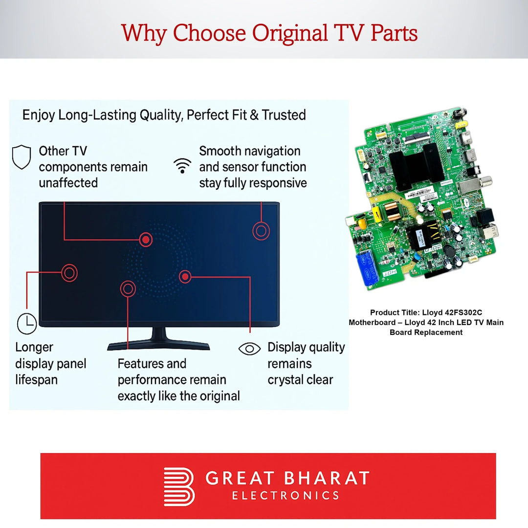 Lloyd 42FS302C Motherboard – Lloyd 42 Inch LED TV Main Board Replacement - Great Bharat Electronics