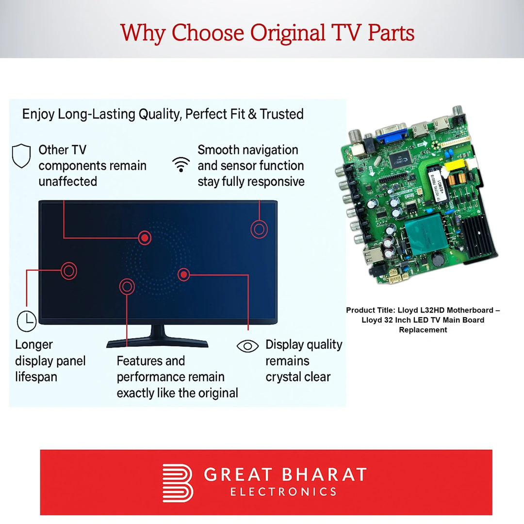 Lloyd L32HD Motherboard – Lloyd 32 Inch LED TV Main Board Replacement - Great Bharat Electronics
