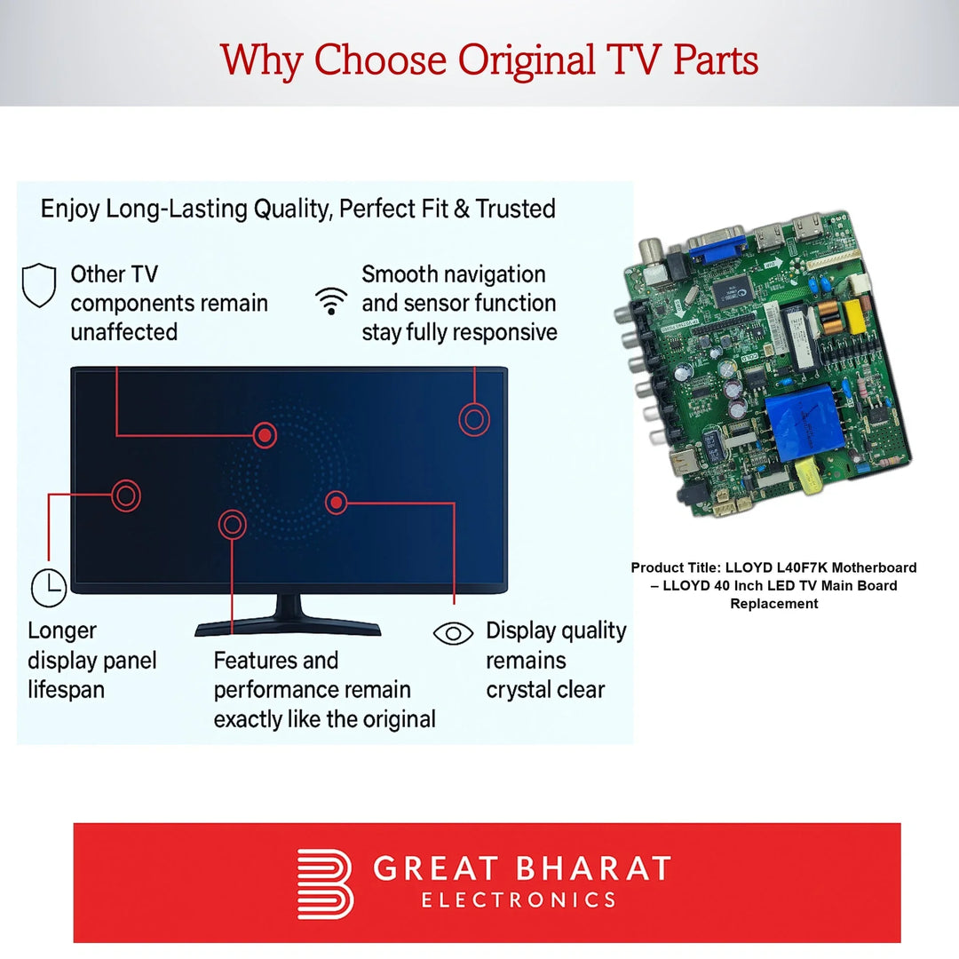 LLOYD L40F7K Motherboard – LLOYD 40 Inch LED TV Main Board Replacement - Great Bharat Electronics