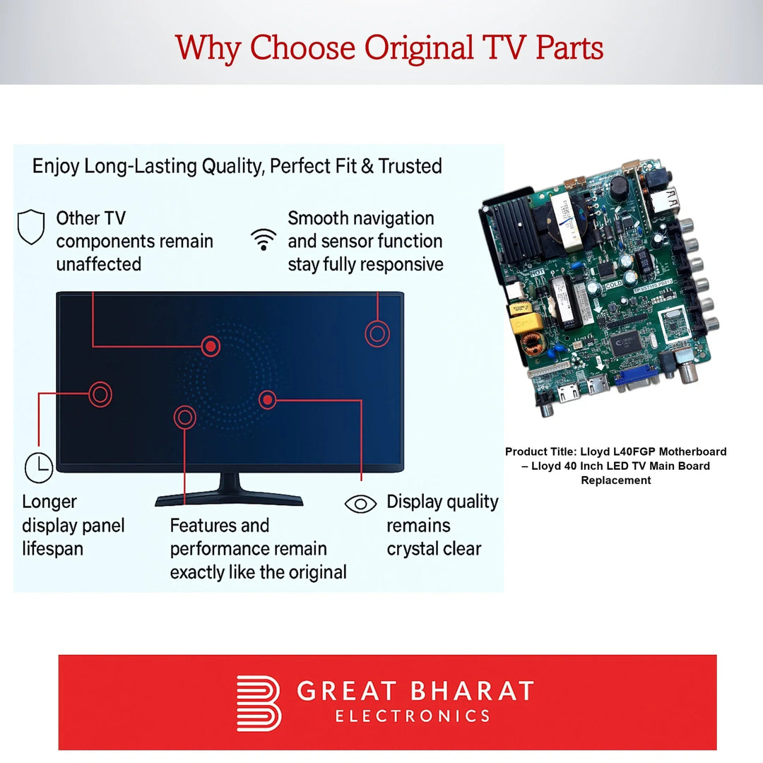 Lloyd L40FGP Motherboard – Lloyd 40 Inch LED TV Main Board Replacement - Great Bharat Electronics