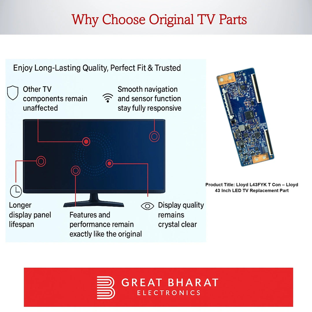 Lloyd L43FYK T-Con Board – Lloyd 43 Inch LED TV Replacement Part - Great Bharat Electronics