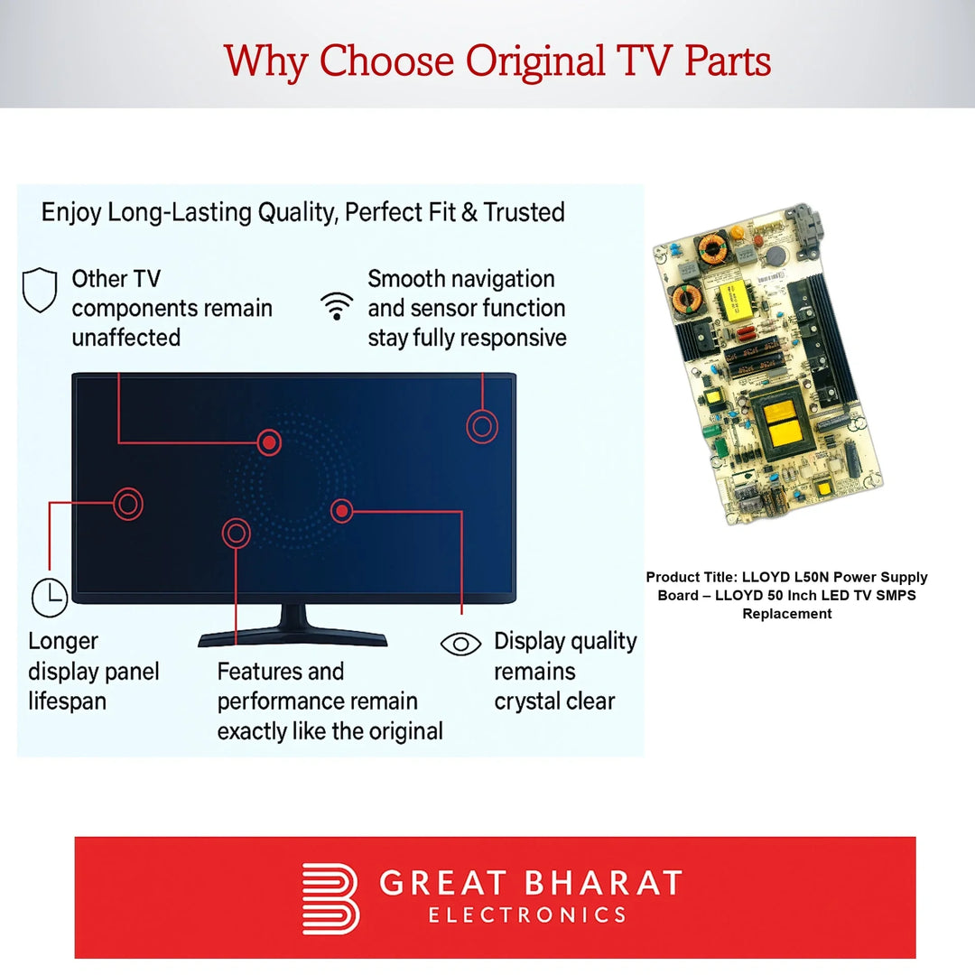 LLOYD L50N Power Supply Board – LLOYD 50 Inch LED TV SMPS Replacement - Great Bharat Electronics