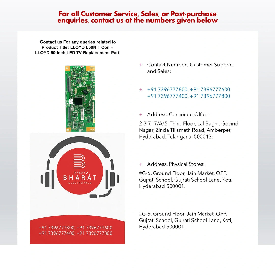 LLOYD L50N T-Con Board – LLOYD 50 Inch LED TV Replacement Part - Great Bharat Electronics