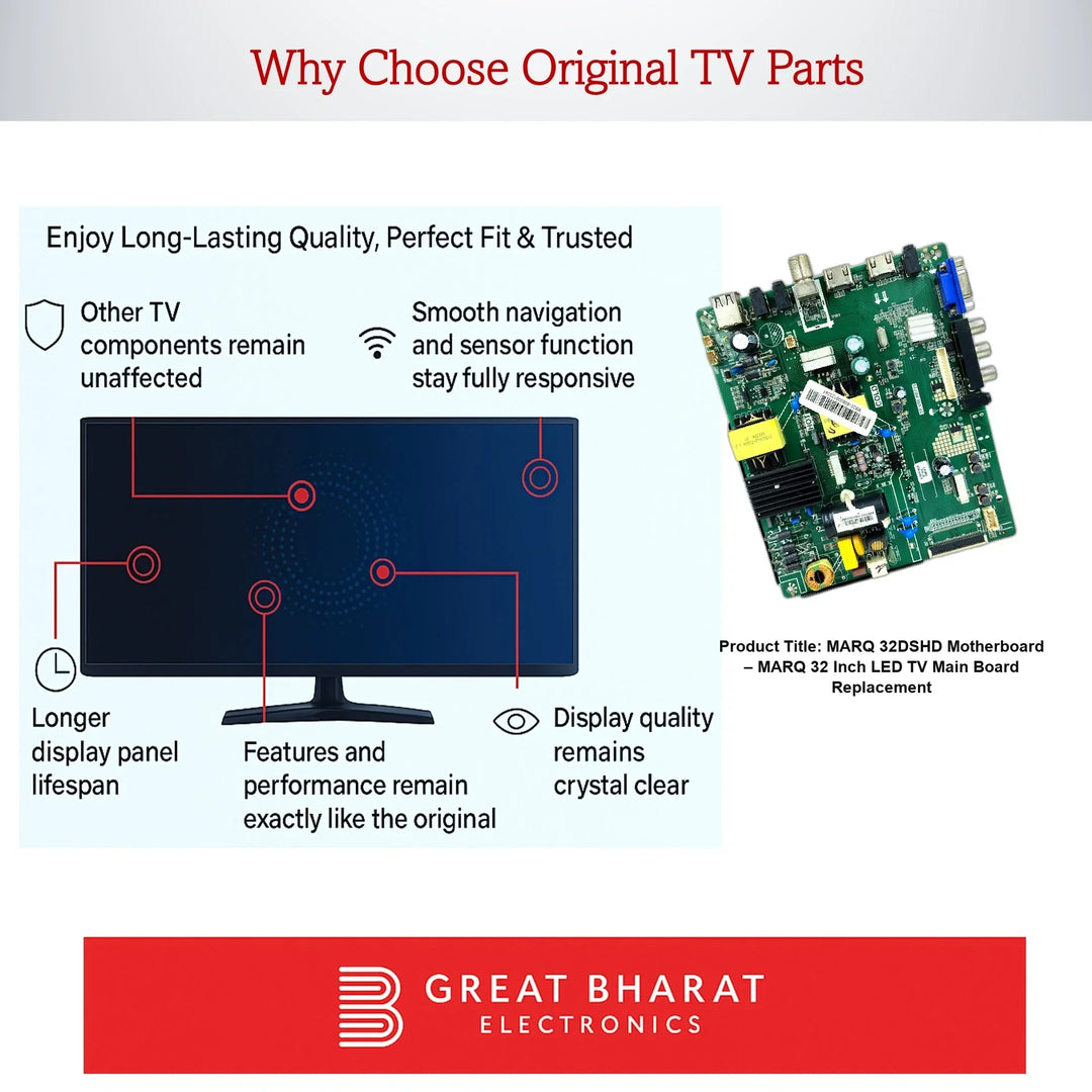 Marq 32DSHD Motherboard – Marq 32 Inch LED TV Main Board Replacement - Great Bharat Electronics