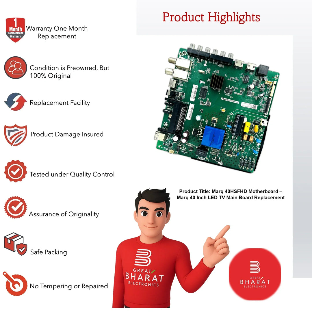 Marq 40HSFHD Motherboard – Marq 40 Inch LED TV Main Board Replacement - Great Bharat Electronics
