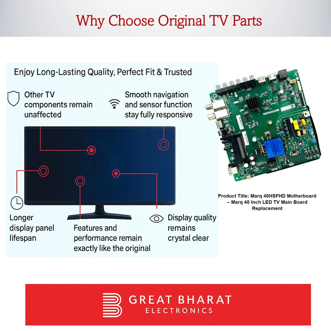 Marq 40HSFHD Motherboard – Marq 40 Inch LED TV Main Board Replacement - Great Bharat Electronics