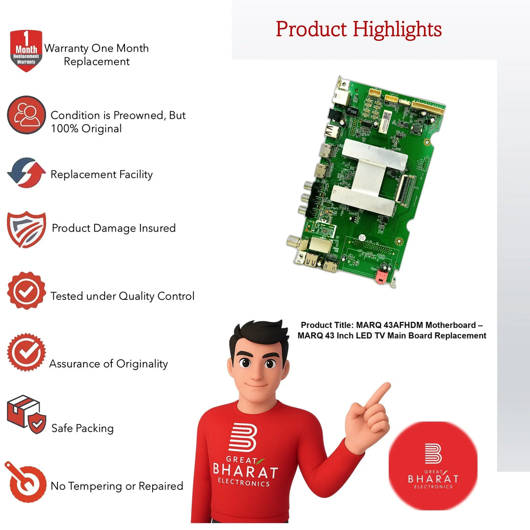 Marq 43AFHDM Motherboard – Marq 43 Inch LED TV Main Board Replacement - Great Bharat Electronics