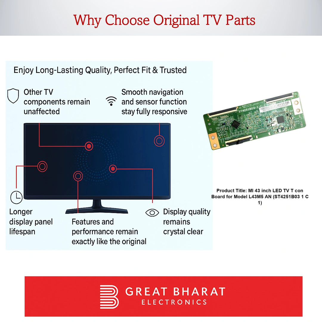 MI 43 inch LED TV T-con Board for Model L43M5-AN (ST4251B03-1-C-1) - Great Bharat Electronics