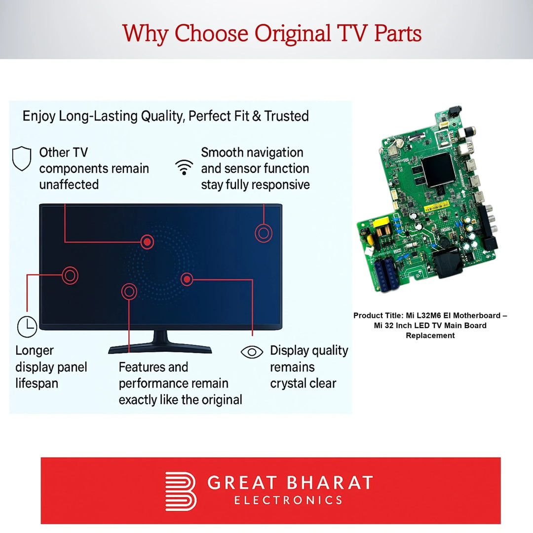 Mi L32M6-EI Motherboard – Mi 32 Inch LED TV Main Board Replacement - Great Bharat Electronics