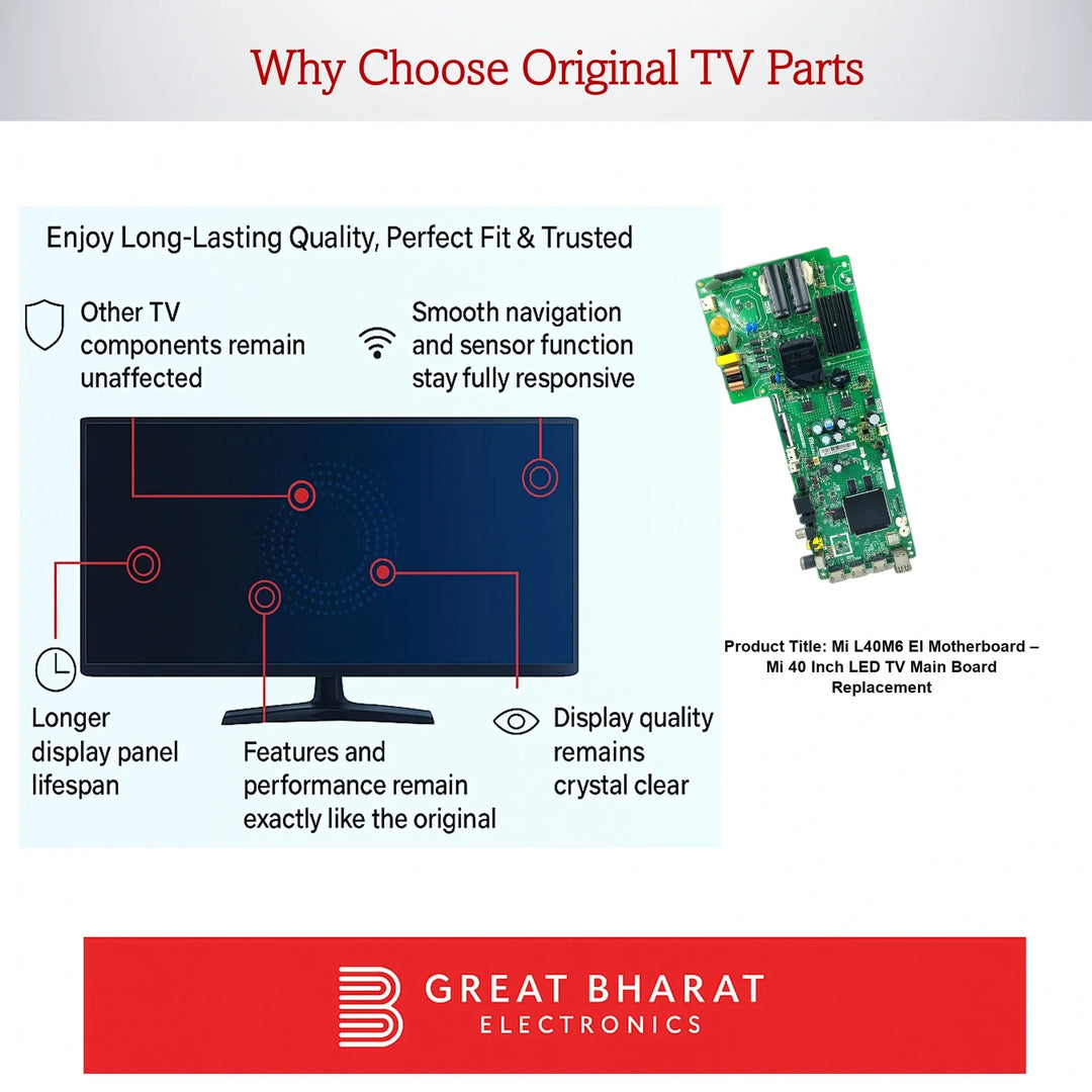 Mi L40M6-EI Motherboard – Mi 40 Inch LED TV Main Board Replacement - Great Bharat Electronics