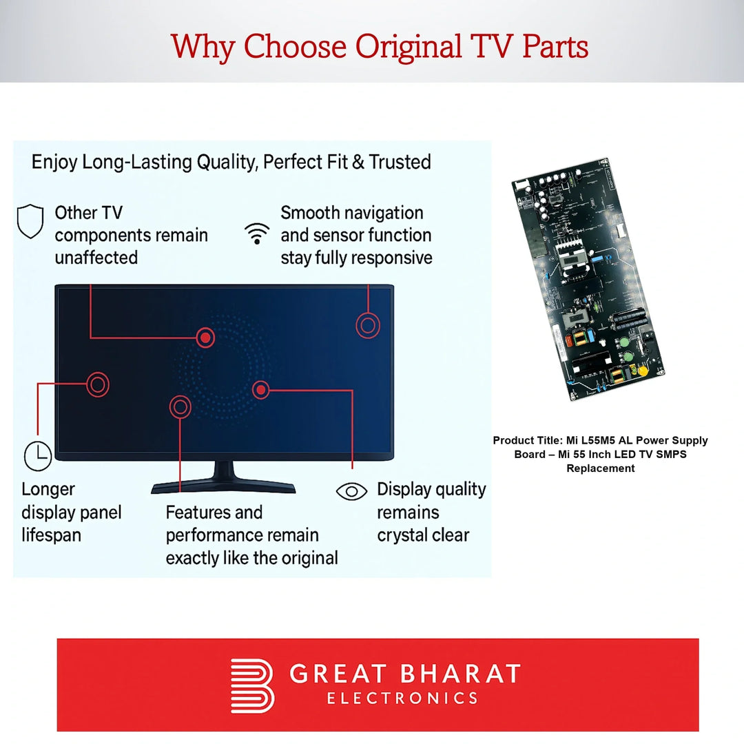 Mi L55M5-AL Power Supply Board – Mi 55 Inch LED TV SMPS Replacement - Great Bharat Electronics