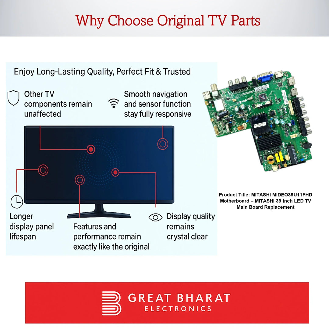 MITASHI MIDEO39U11FHD Motherboard – MITASHI 39 Inch LED TV Main Board Replacement - Great Bharat Electronics
