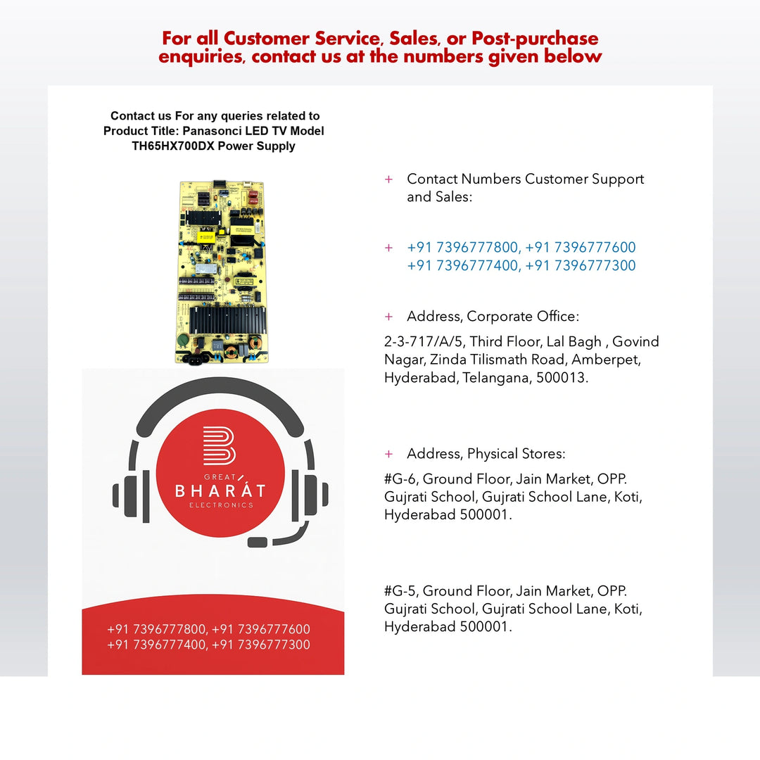 Model TH65HX700DX Panasonic LED TV Power Supply - Great Bharat Electronics