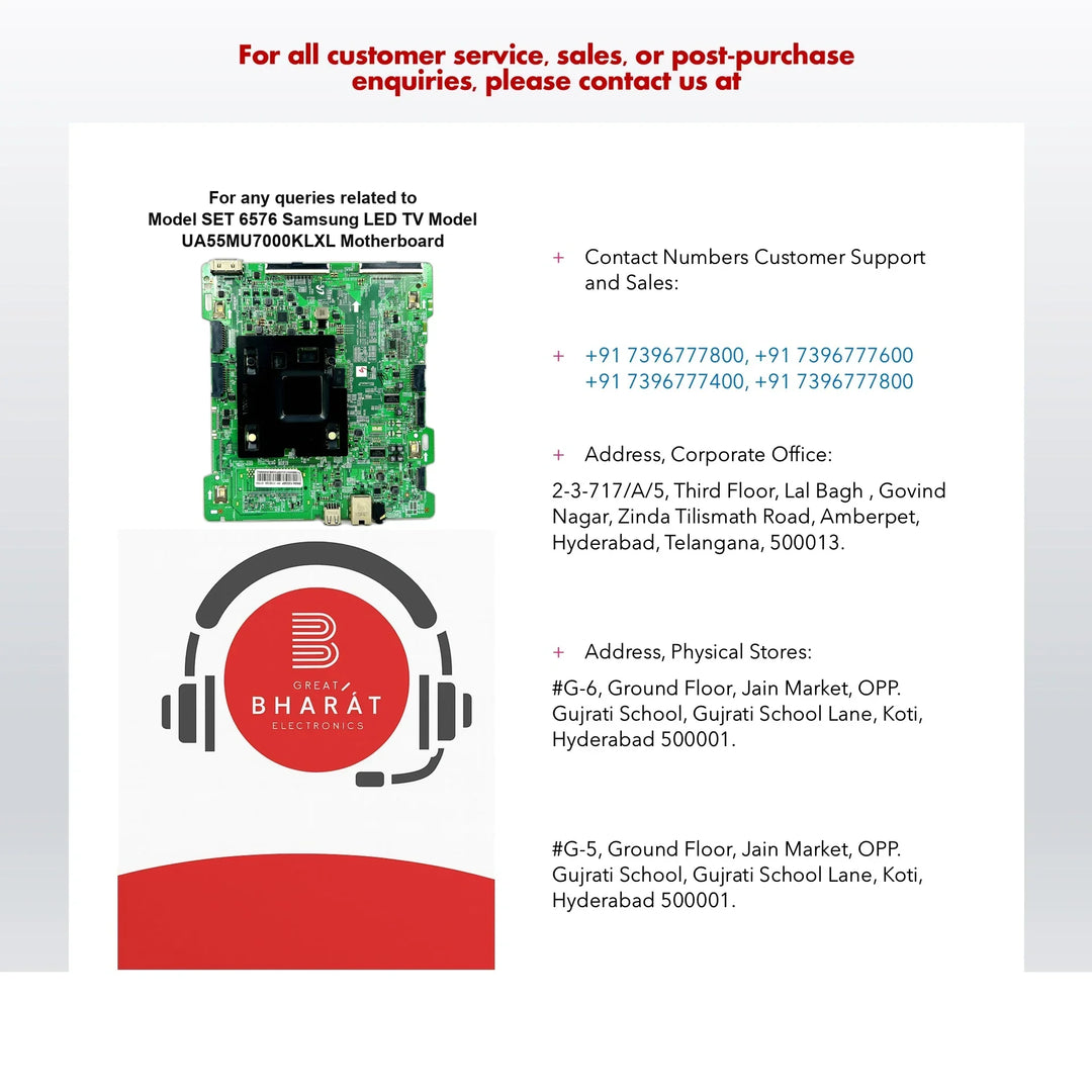 Model UA55MU7000KLXL Samsung LED TV Motherboard