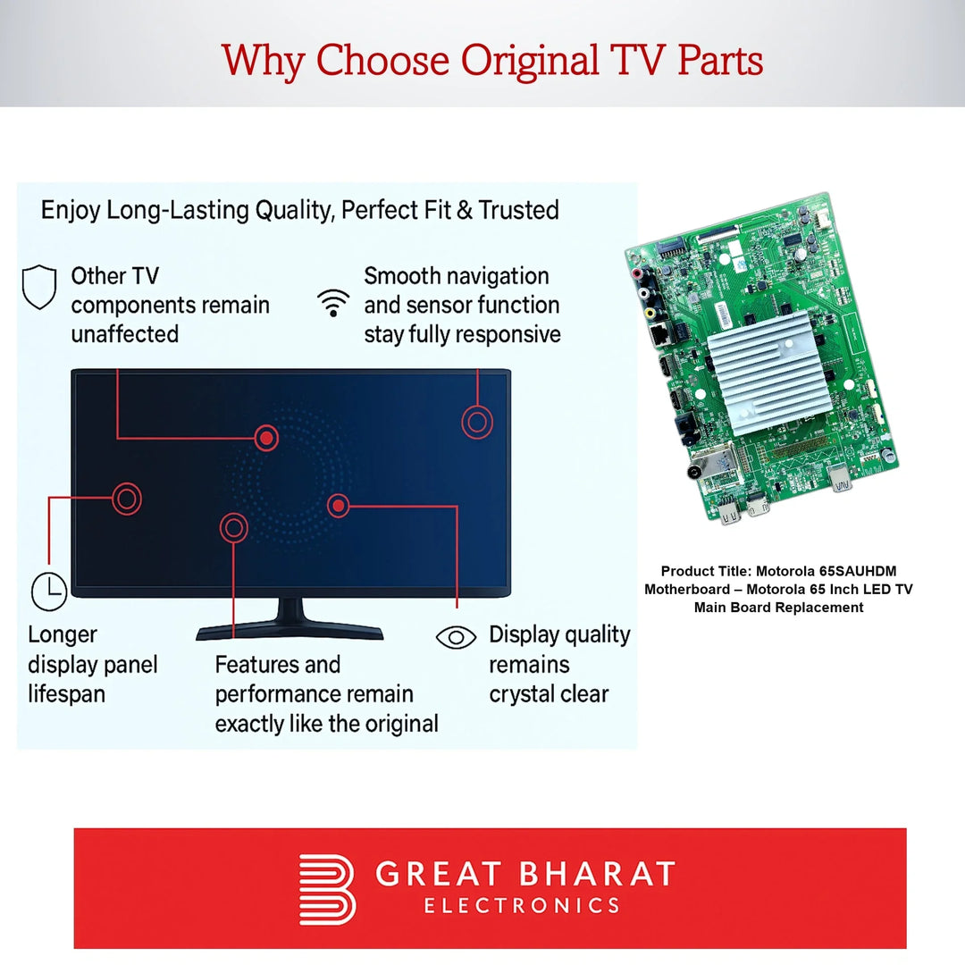 Motorola 65SAUHDM Motherboard – Motorola 65 Inch LED TV Main Board Replacement - Great Bharat Electronics