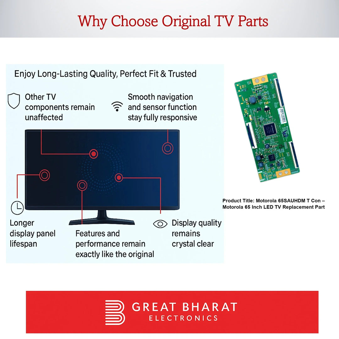 Motorola 65SAUHDM T-Con Board โ Motorola 65 Inch LED TV Replacement Part - Great Bharat Electronics