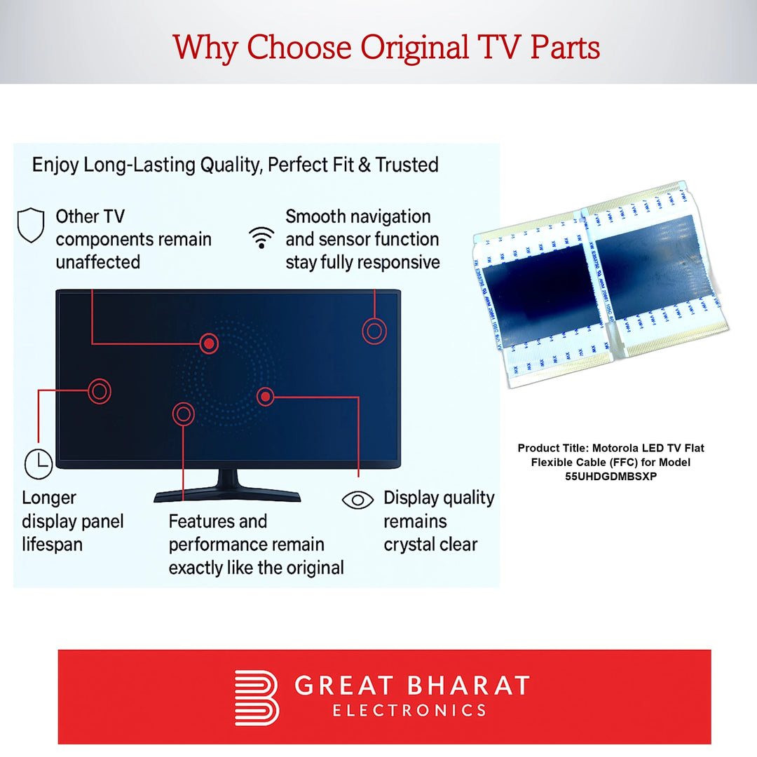 Motorola LED TV Flat Flexible Cable (FFC) for Model 55UHDGDMBSXP - Great Bharat Electronics