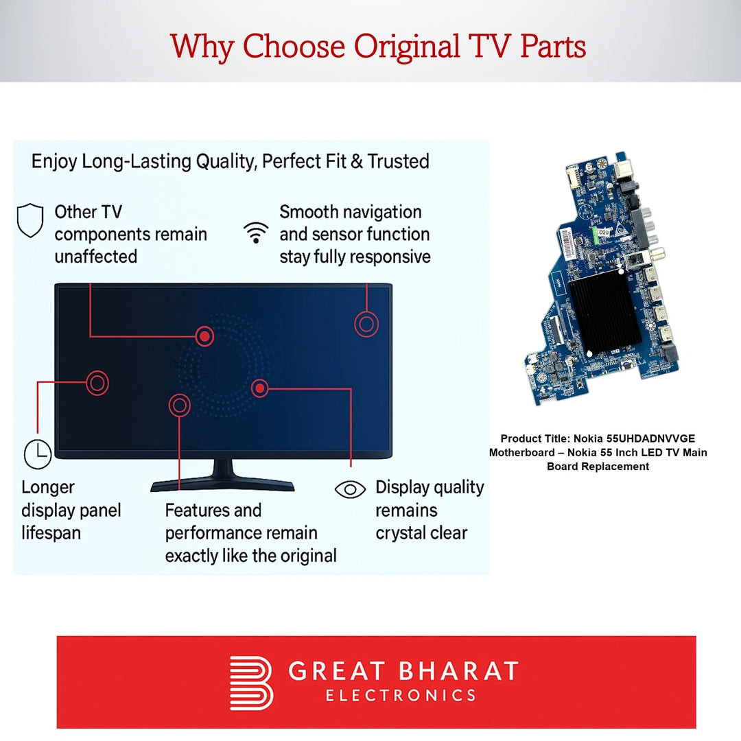 Nokia 55UHDADNVVGE Motherboard – Nokia 55 Inch LED TV Main Board Replacement - Great Bharat Electronics