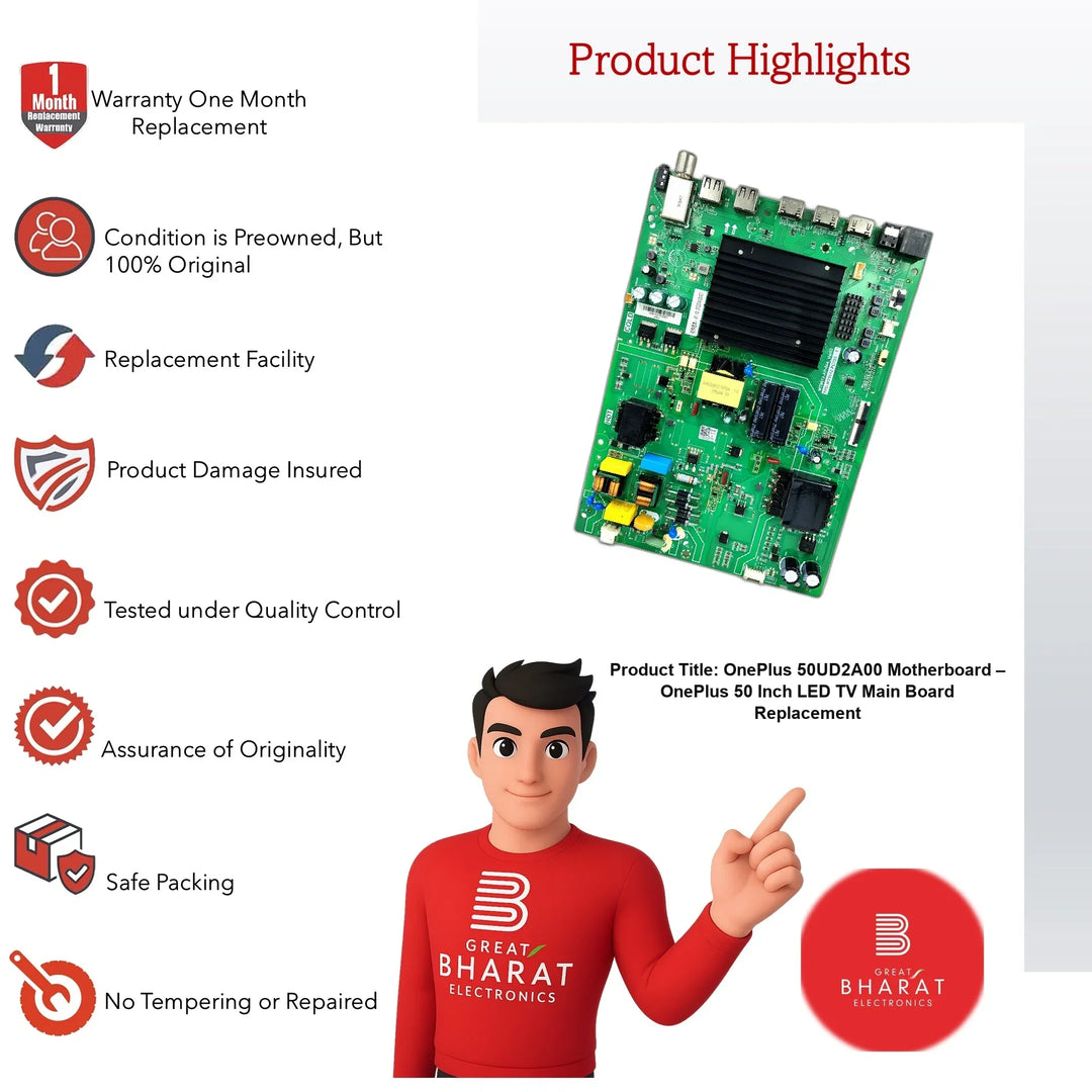 OnePlus 50UD2A00 Motherboard – OnePlus 50 Inch LED TV Main Board Replacement - Great Bharat Electronics